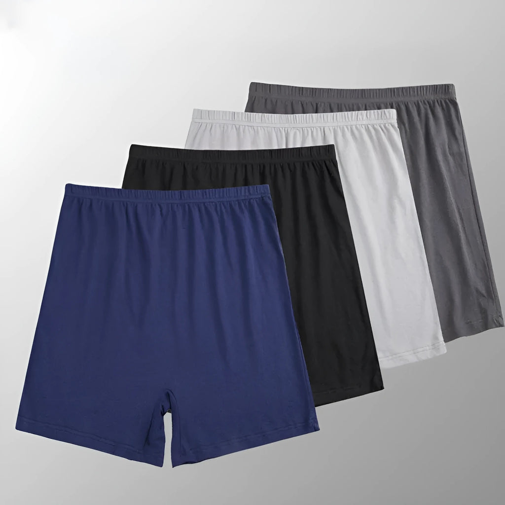 Men's solid colour modal boxer shorts with high waist, shown in multiple colour options.