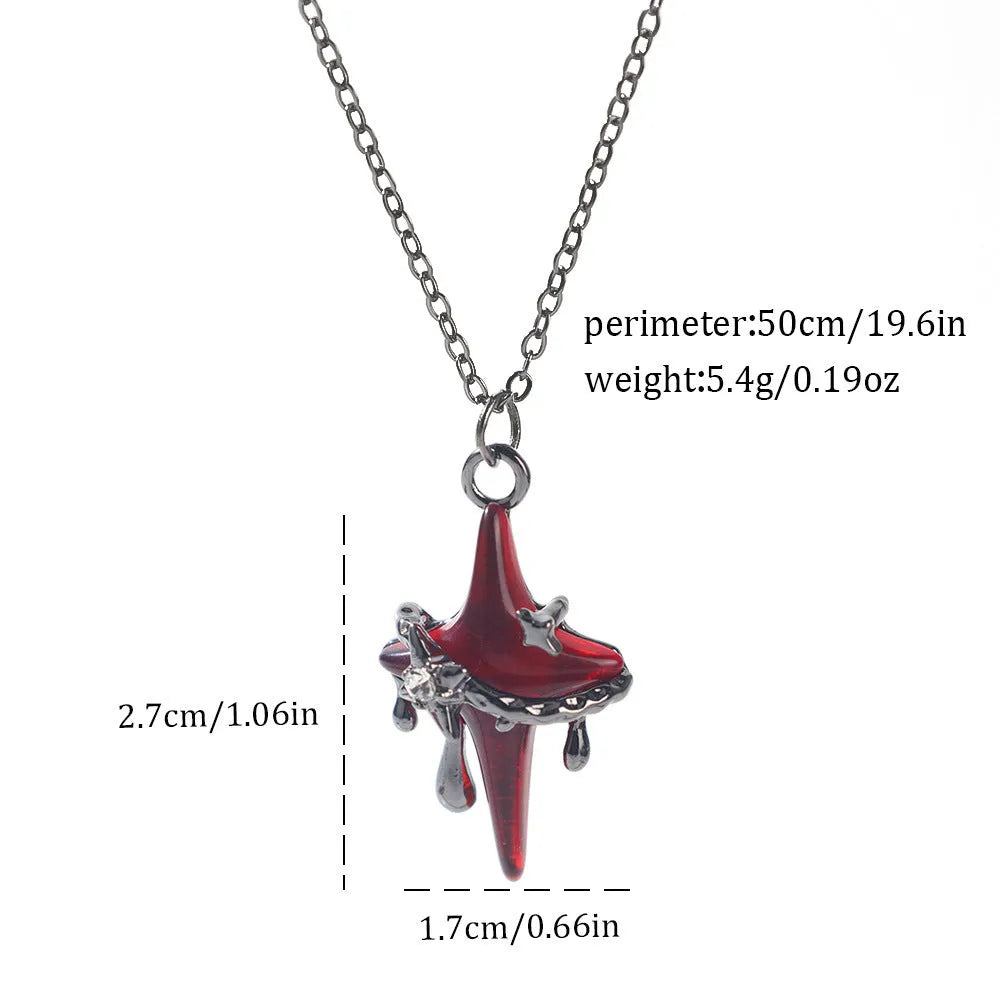 Dark style Halloween necklace with spider and bat pendant designs in electroplated zinc alloy