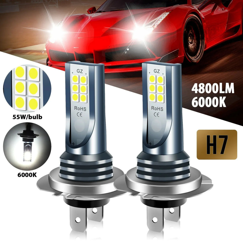 H7 9005 LED car fog lamp with 12 SMD chips and aluminium housing