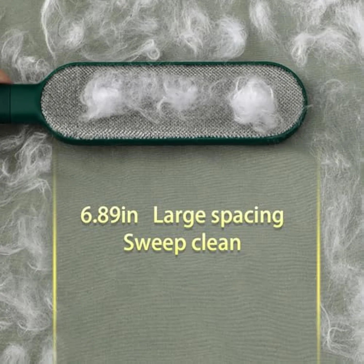 Double-sided reusable pet hair remover brush with storage box in blue, green or white.