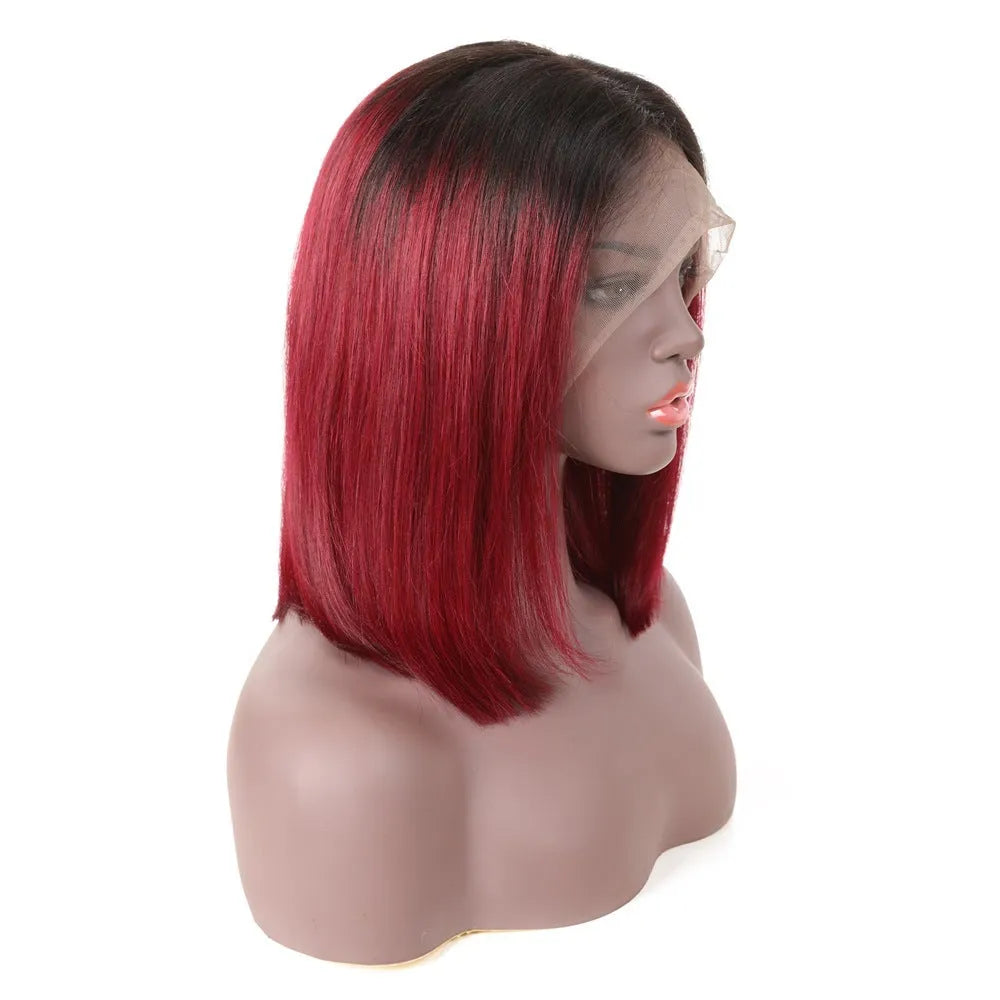Women's front lace wig in human hair, photo colour, 16 inch length, fashion simplicity style