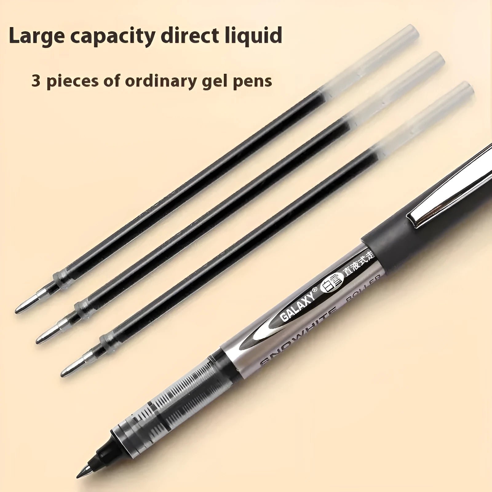 Water-based quick-drying signature pen with 0.5mm tip in black, blue, ink blue and red colours
