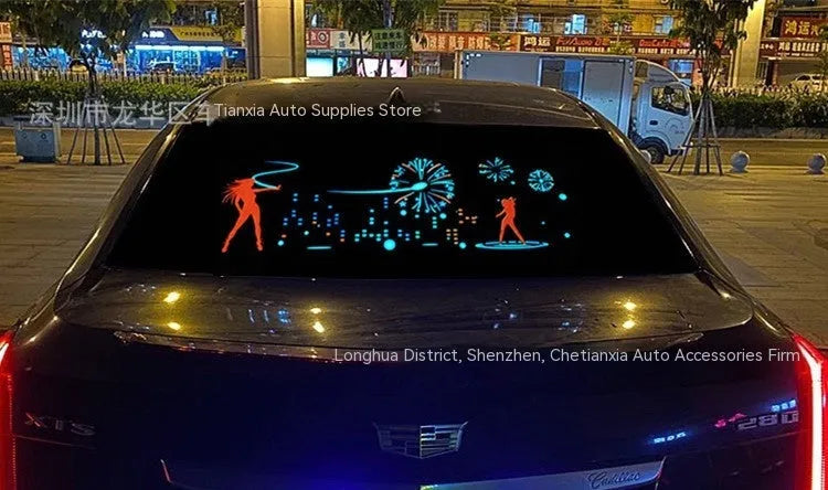 Car interior rhythm light with voice control and 90 by 25 cm electroluminescent panel