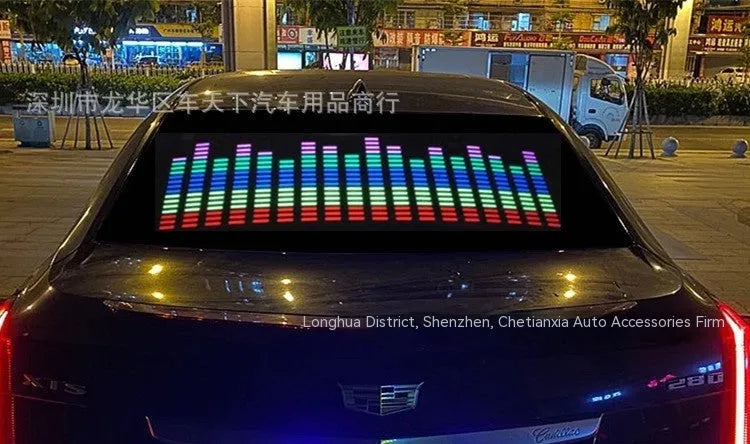 Car interior rhythm light with voice control and 90 by 25 cm electroluminescent panel