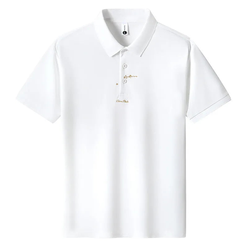 Men's casual loose fit cotton T-shirt in blue with printed letter design