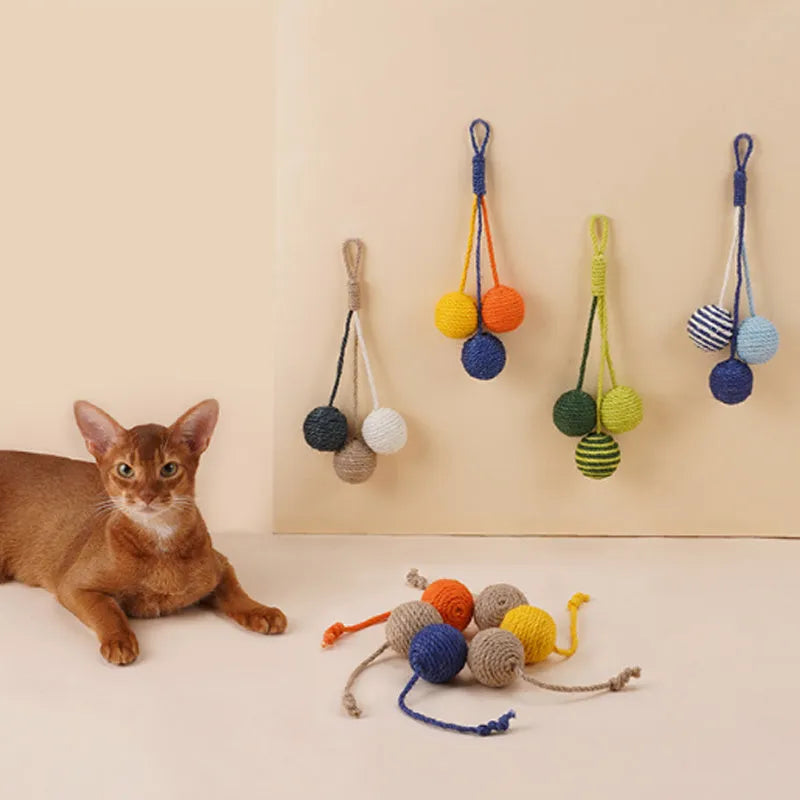 255mm cat teaser wand with catnip ball and feathers in blue, green, red, or yellow