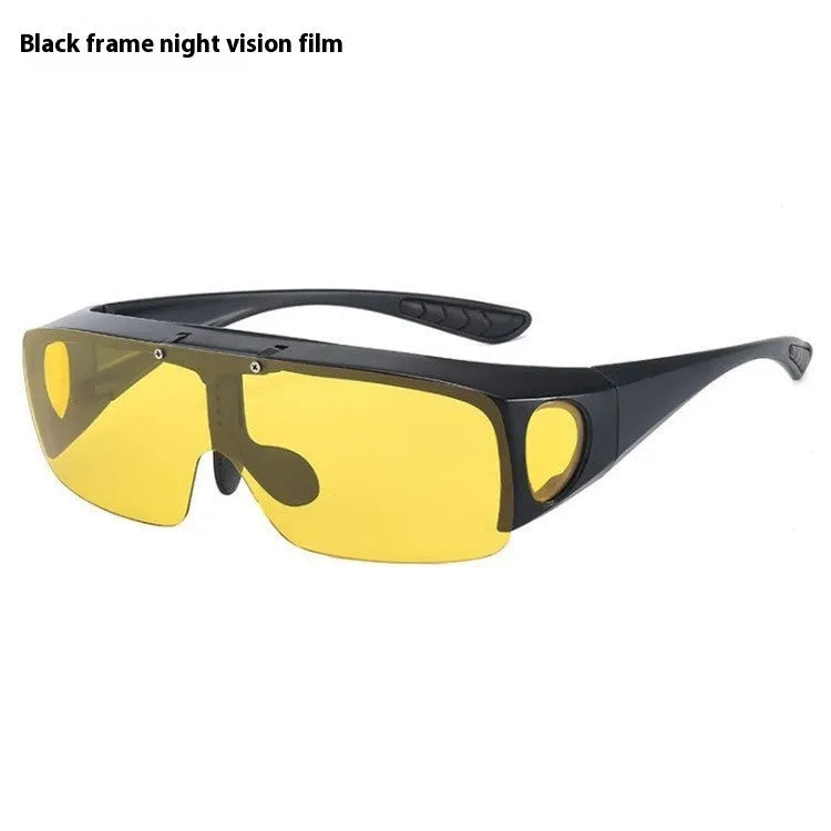 Polarised myopia sunglasses with a one-piece frame for outdoor sports like cycling and mountain climbing.