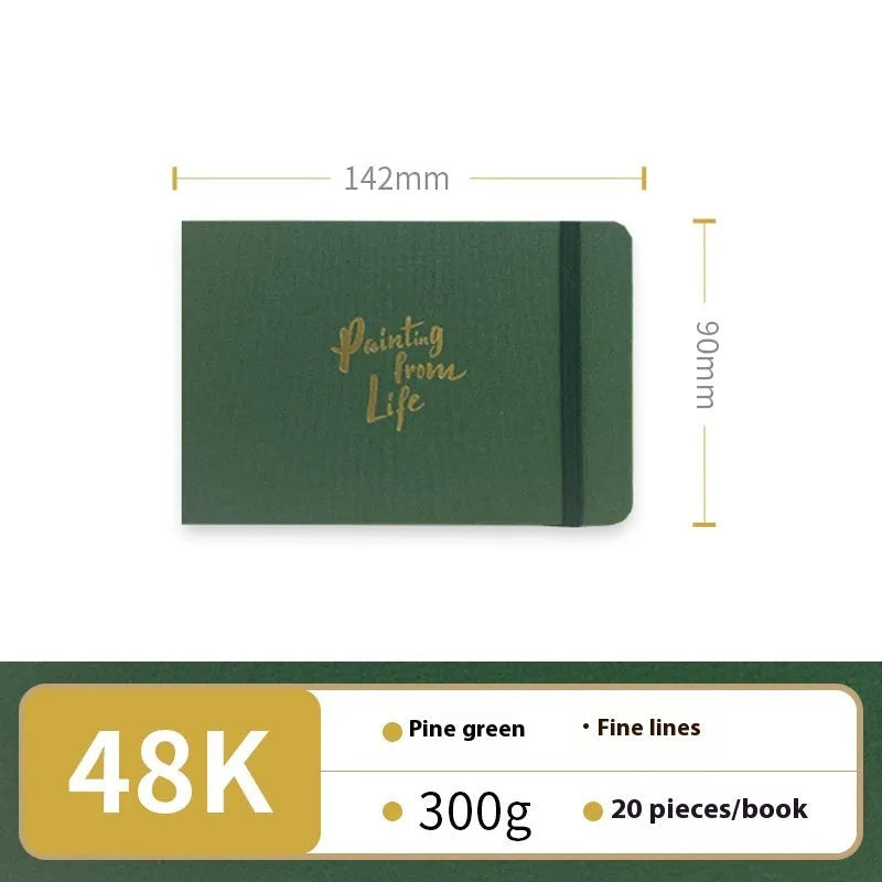 Feiluniao handmade fabric watercolour notebook in 185mm portable size, showing artistic cover design.