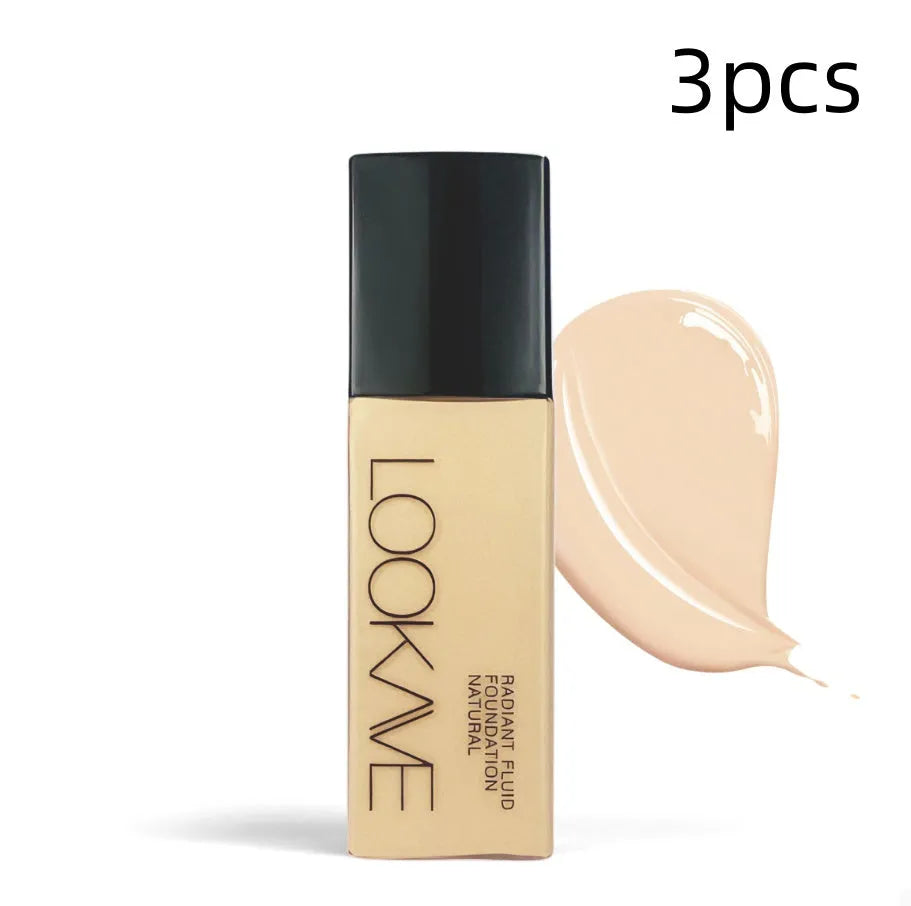 LOOKAVE Matte Liquid Foundation bottle in 21ml size showing shade options LK63C-01 to 06.