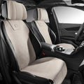 Tailored leather ultra thin car seat cover with gradient hole design shown in classic black colour.