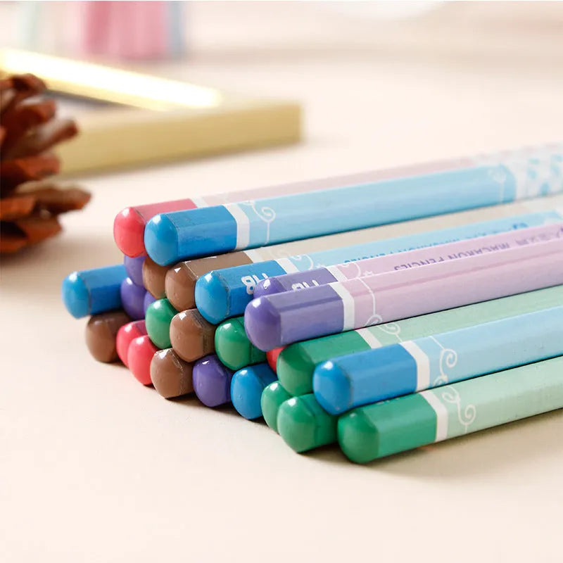 Basswood hexagonal barrel HB pencils in a wooden pack of 50.
