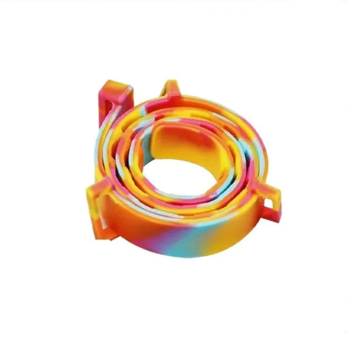 Rainbow pattern flea repellent pet collar for cats and dogs in two sizes