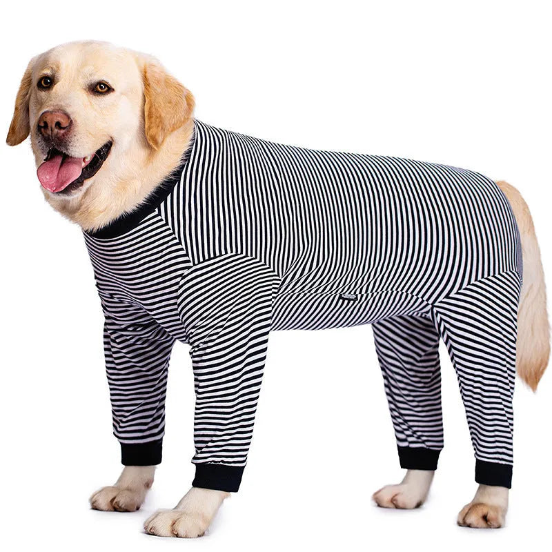Striped polyester dog shirt for large breeds in multiple colours and yard sizes