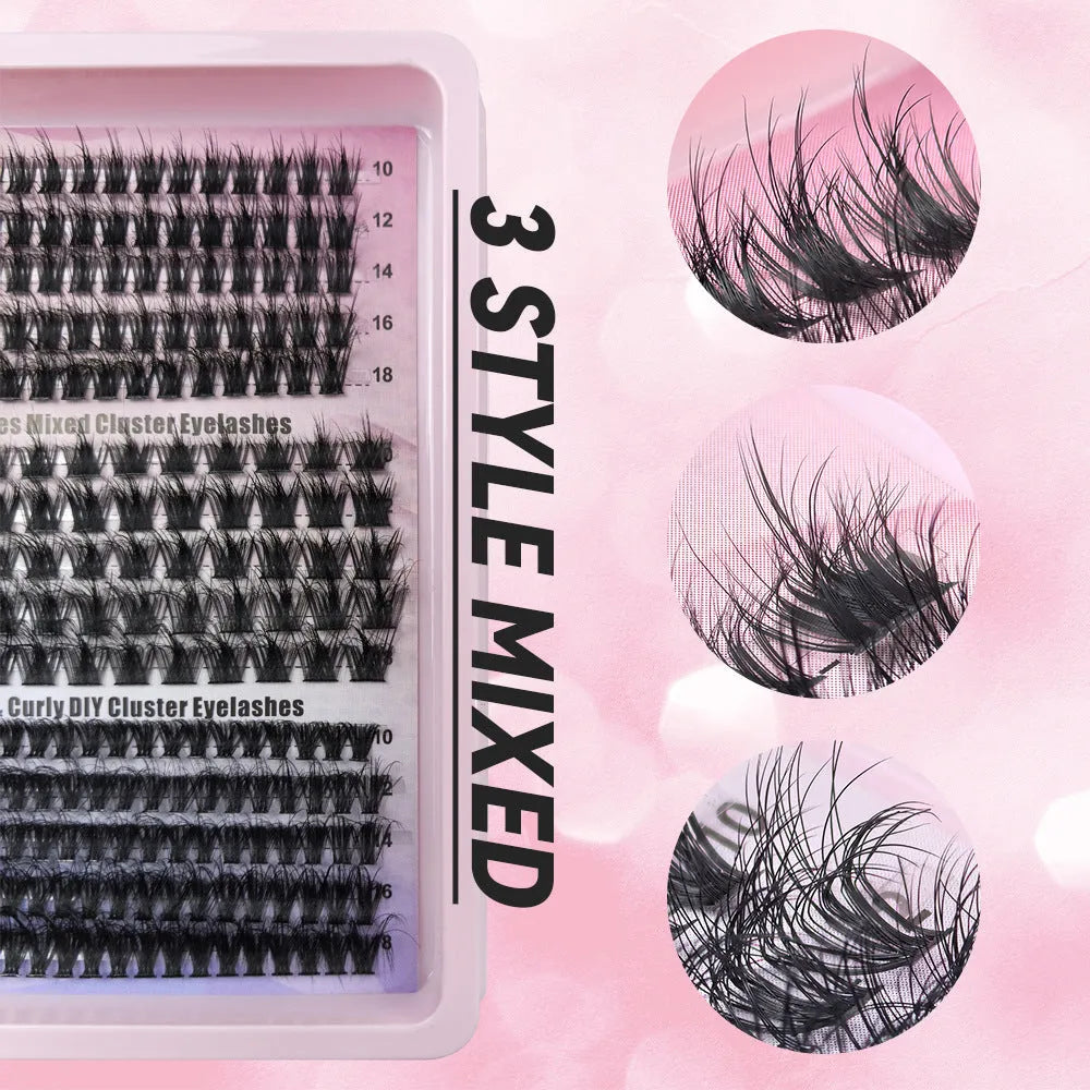 Large capacity high imitation material false eyelash storage box measuring 13.7cm long, shown with mixed lashes.