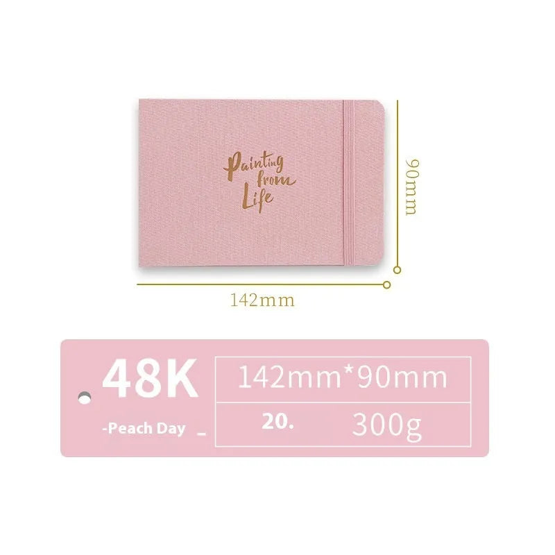 Feiluniao handmade fabric watercolour notebook in 185mm portable size, showing artistic cover design.