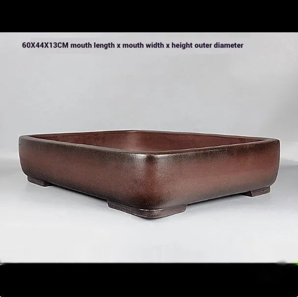 Handmade antique rectangular purple clay flower pot measuring 60 cm long
