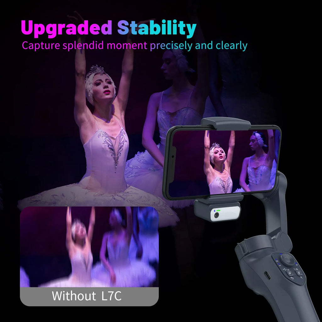 RK series handheld gimbal stabiliser with tripod head in L7Cpro gun colour with folding design