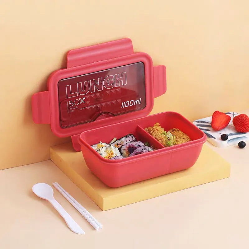 Four-layer plastic bento box in Nordic style design with green colour option