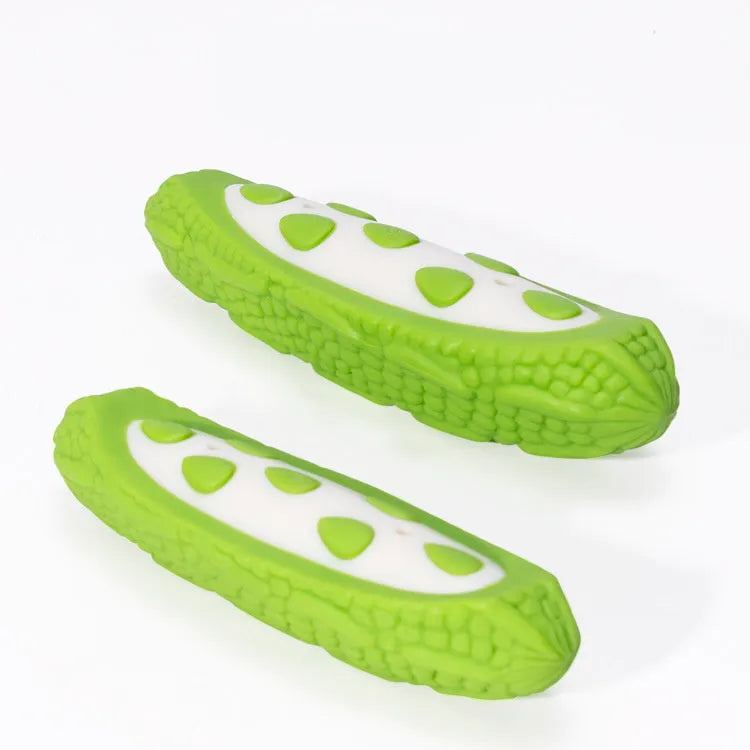 Green natural rubber dog chew toy with meat scent for large breed chewing