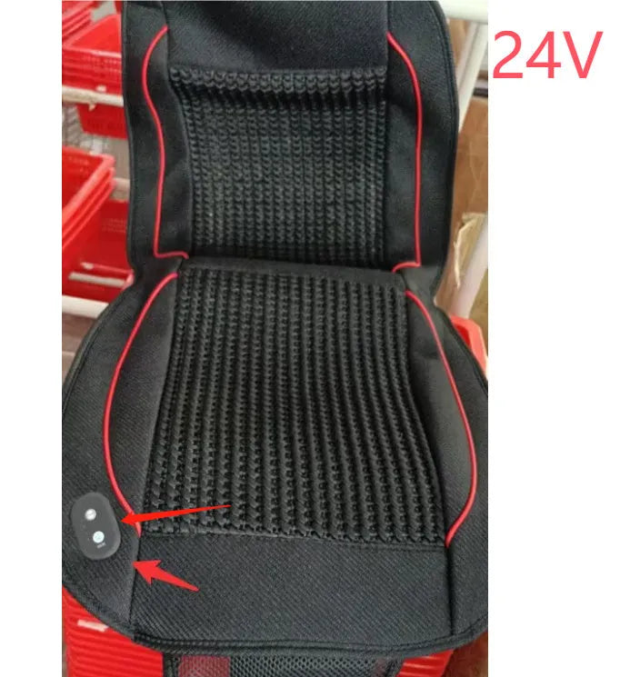 Square black car ventilation seat cushion with massage function on car seat