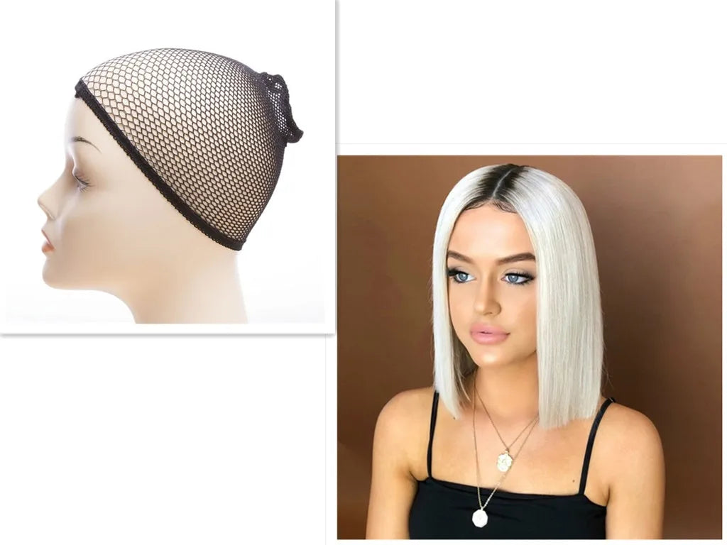Ladies wig headgear Ruili style high temperature wire mechanism process any skin tone any face type white colour
