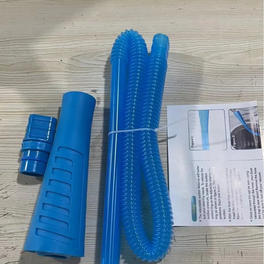 Blue plastic suction pipe cleaner with round head and 114cm length for washing machine maintenance