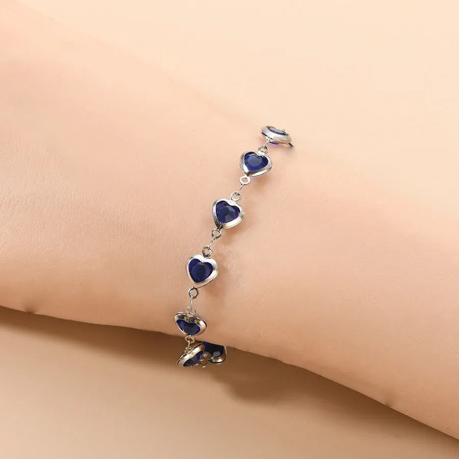 Devil's Eye geometric heart bracelet in stainless steel with multiple colour options