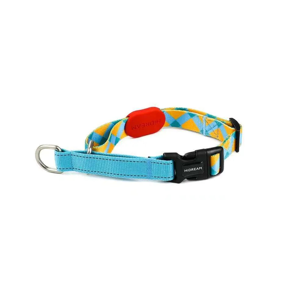 Nylon half p explosion-proof pet traction neckband in Sunrise colour on a dog