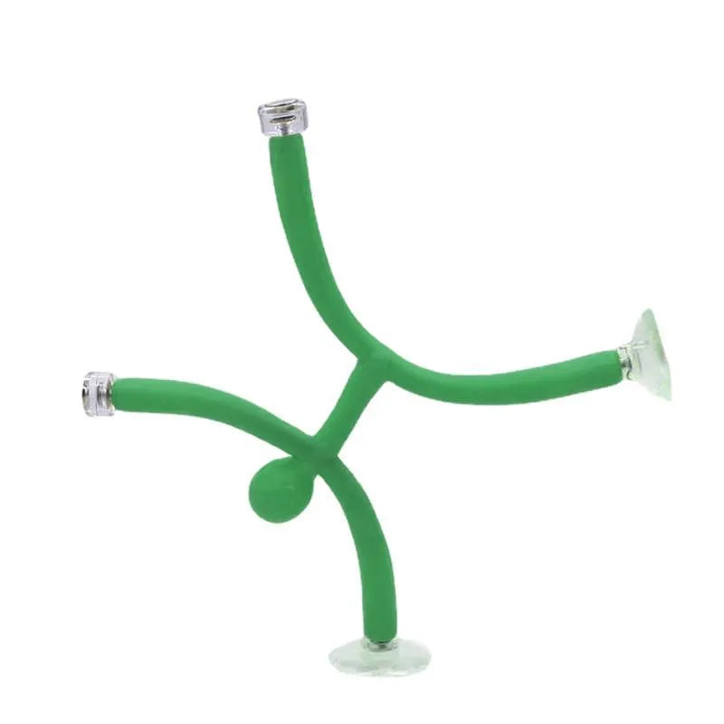 Green plastic decompression toy figure in iron box with reject anxiety text, for desk decoration and stress relief