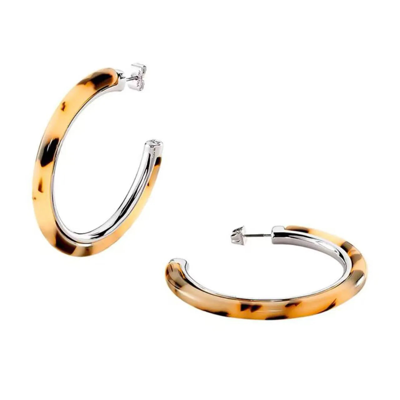 Copper leopard print geometric ring-style earrings for women electroplated gold finish