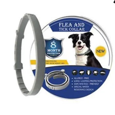 Adjustable pet anti-mosquito collar for cats and dogs, made with TPR silica gel and natural plant extracts, waterproof design