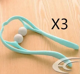 Plastic hand massage roller with adjustable width stand and 3D floating-point design for neck and shoulder pressure point therapy