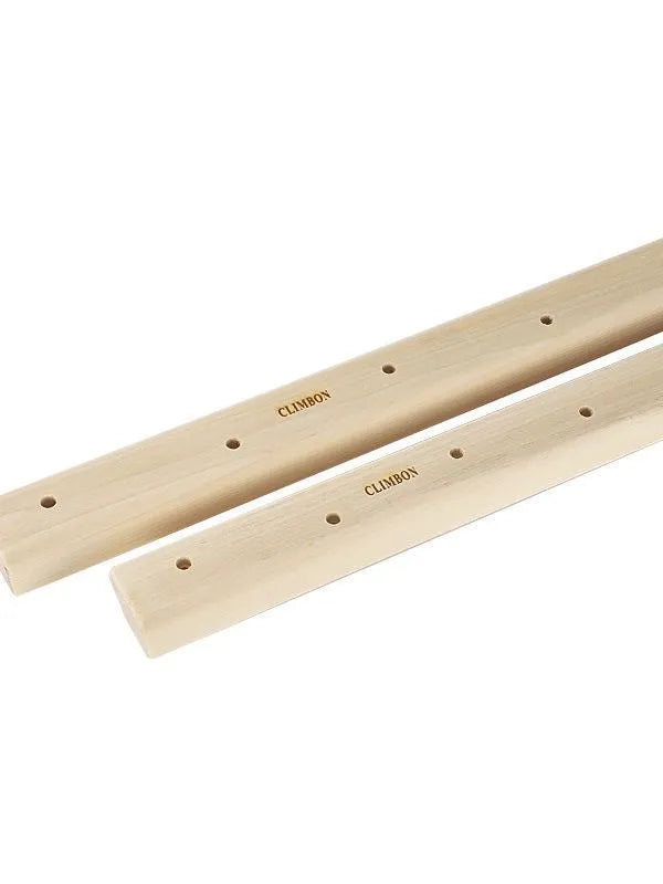 Set of three solid wooden finger grip training boards in 12cm, 40cm, and 50cm lengths.