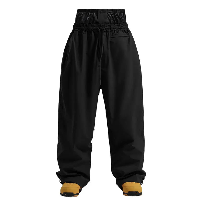 New loose single-board windproof waterproof breathable wide-leg work pants in khaki, neutral fit, polyester fabric