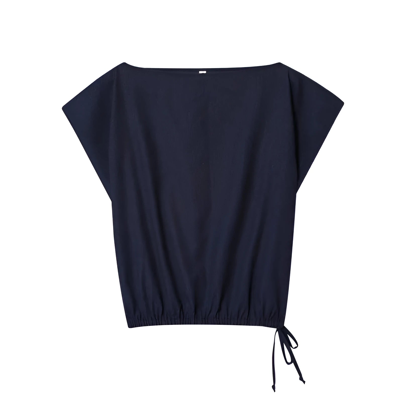 Women's linen blend office set with off-neck collar shirt and wide leg trousers