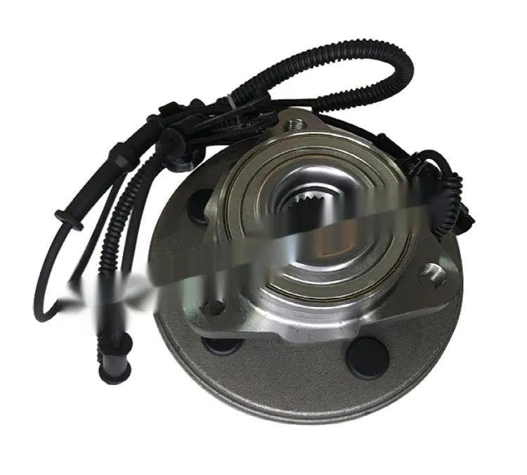 Black bearing steel wheel hub and bearing assembly for Ford Explorer with accessory numbers 515050 and BR930456
