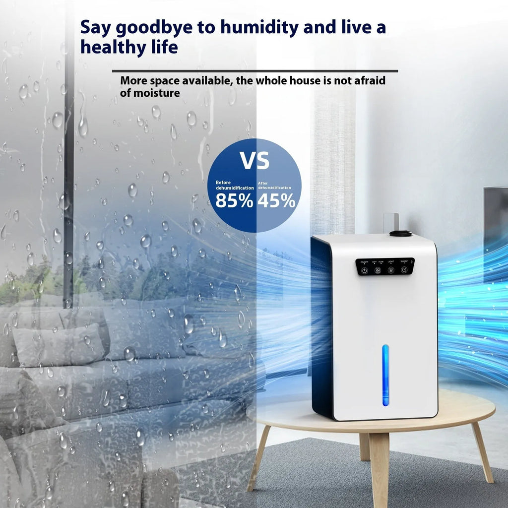 Milky white household dehumidifier for bedrooms and small spaces up to 20 square metres