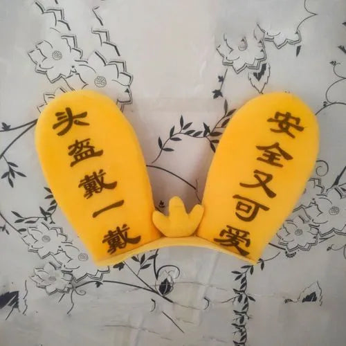 Rabbit-shaped glow ears helmet ornament with Velcro bottom attachment in multiple colour options