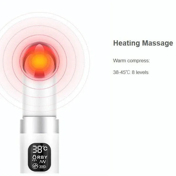 White eye bag removing massage instrument for home use with 3 gear settings and colour light function