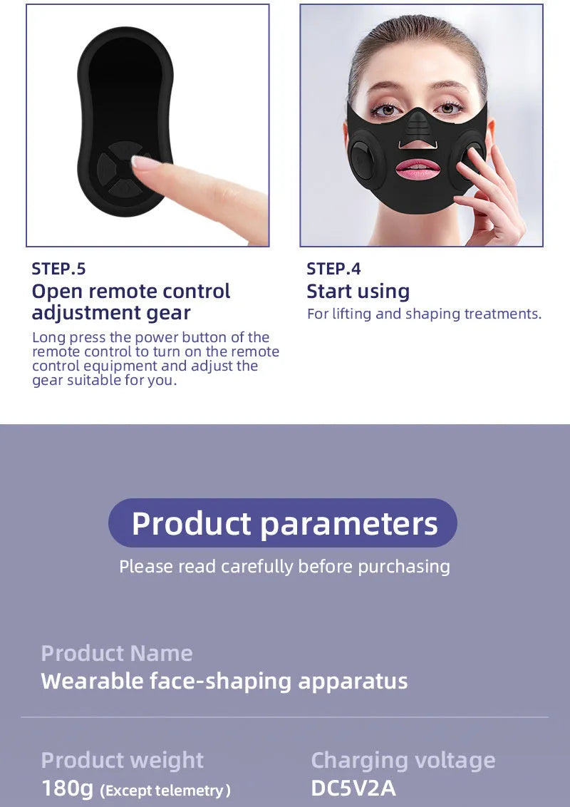 Black photon rejuvenation beauty mask device for facial skincare with USB cable.