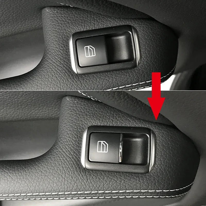 Black glitter window lift button decorative cover for car door control modification