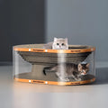 White transparent diamond pattern cat scratch board nest tunnel toy 58x45x23cm