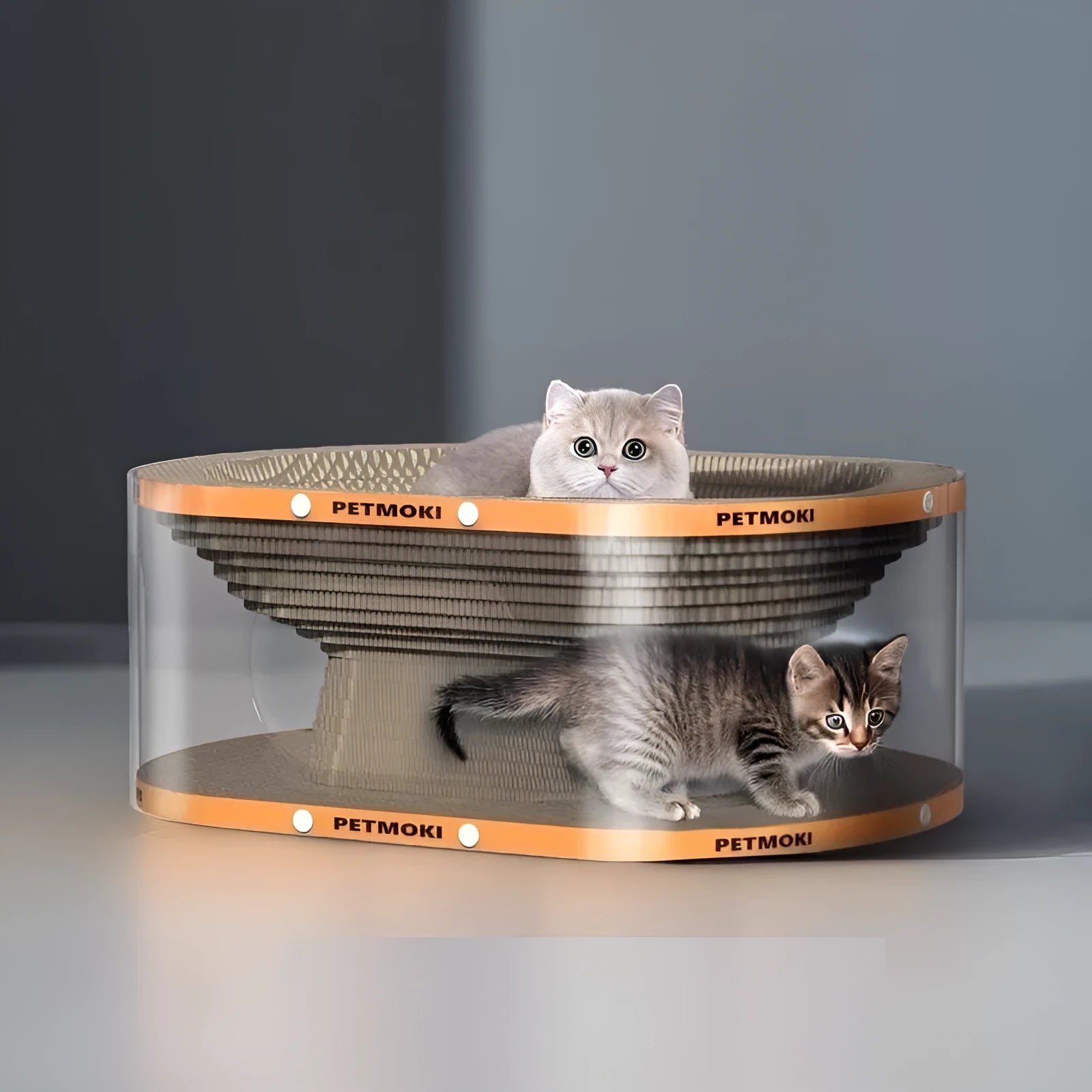 White transparent diamond pattern cat scratch board nest tunnel toy 58x45x23cm