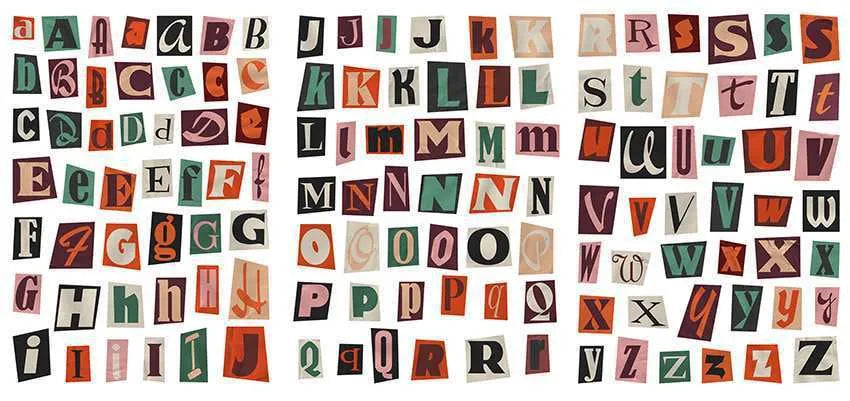 English letters and numbers symbol label stickers with alphabet sets and week words