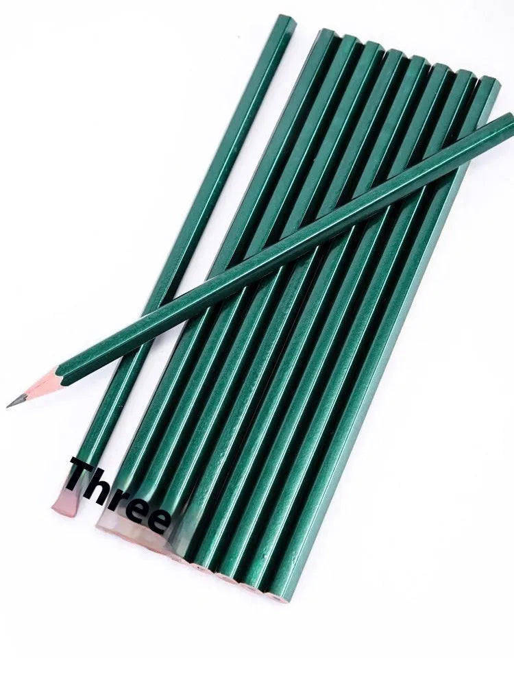 Green hexagonal wooden pencils, 2B and HB grades, box of 10.