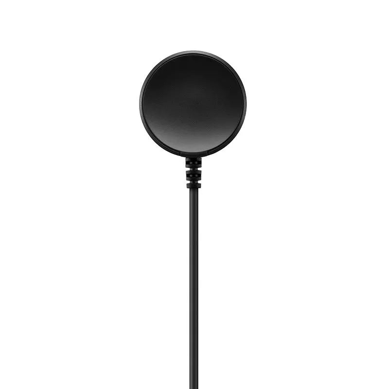 Black plastic USB watch charger for smartwatches with fast charging cable