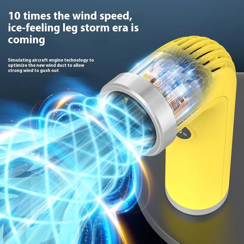 Bladeless lithium battery desk fan in apricot, pink or yellow colour options
