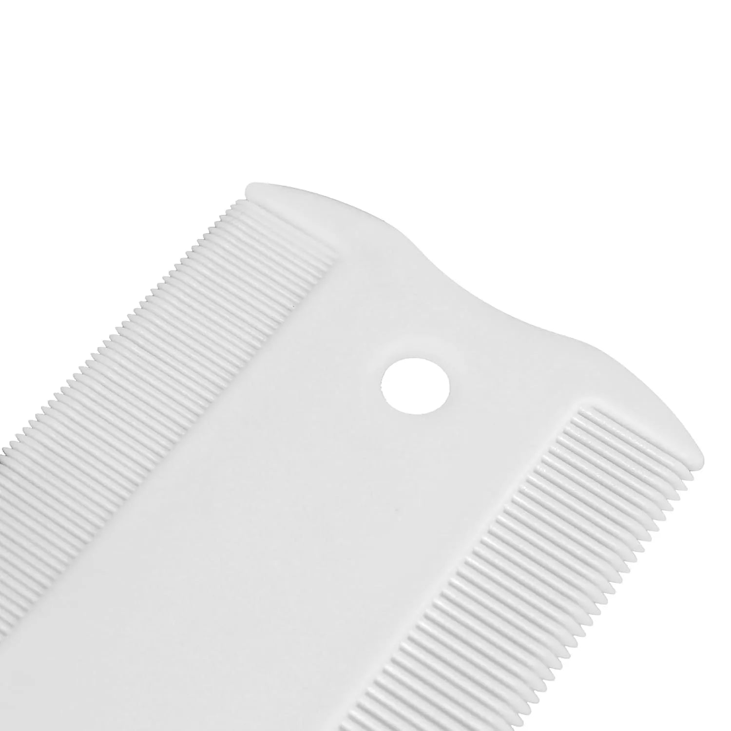 Double-sided plastic pet flea comb with dense teeth and narrow 0.85cm face comb for tear stain removal