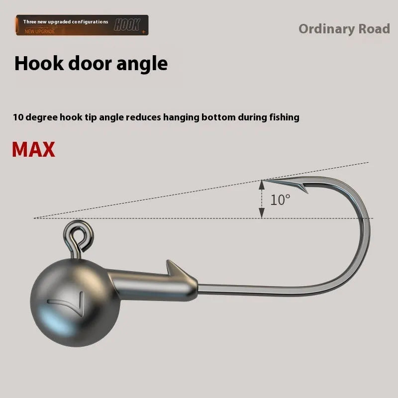 50-piece steel jig hook fishing set with three specification options and lead-headed model