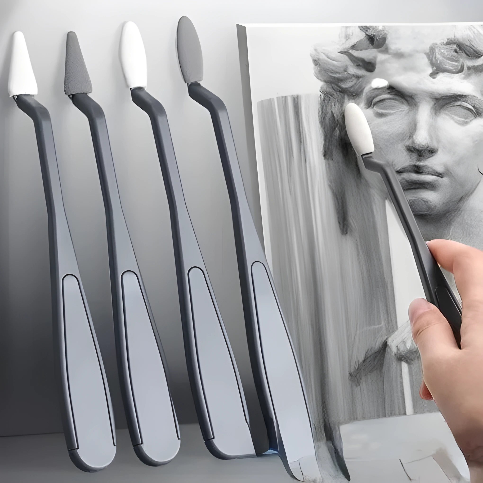 Plastic sketch rubbing knife eraser tool in colour R20212 for removing pen and pencil lines.